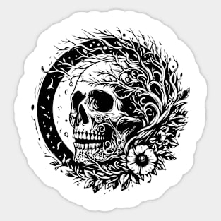 skull with tree branches design Sticker